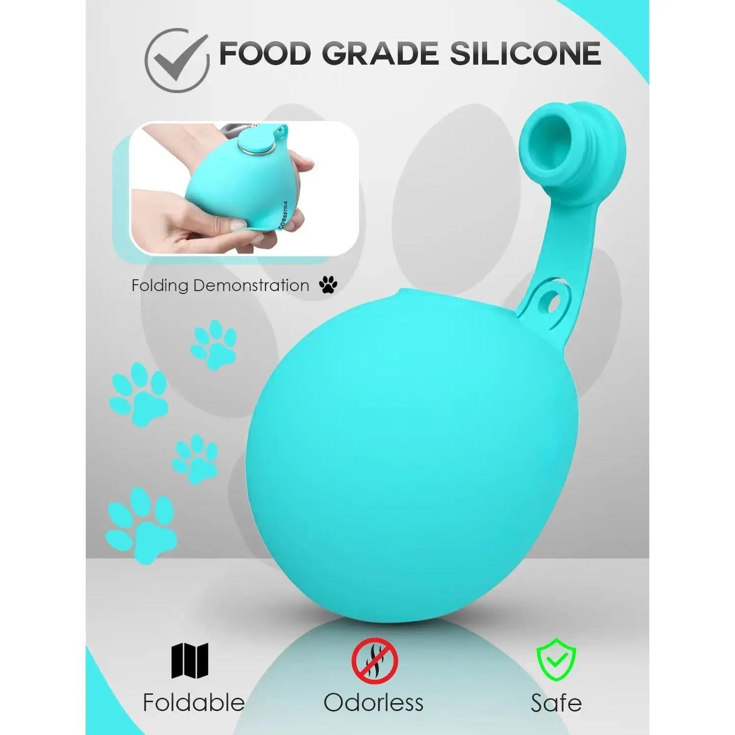 Stainless Pet Water Bottle with Drinking Basin — 285Ml Leak-Proof Travel Bottle for Dogs & Cats Perfect for Walks, Road Trips & Outdoor Play